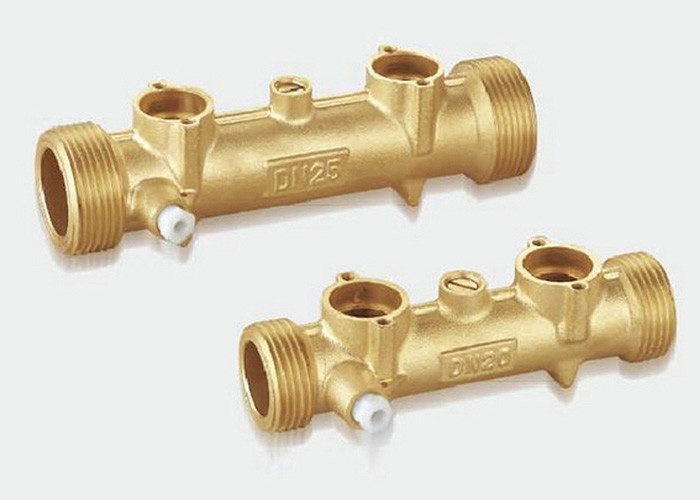 Brass Ultrasonic Water Meter Body Transducer Pipe , DN20 Flow Meter Parts